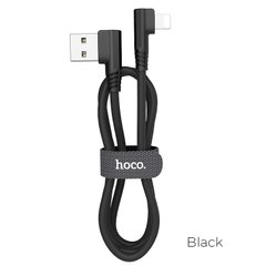 Кабель Hoco Lightning Puissant Silicone U83 |1.2m, 2.4A| Black, Black