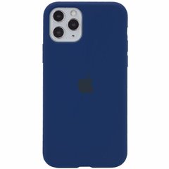 Чехол для Apple iPhone 11 Pro Max Silicone Full / закрытый низ / Синий / Navy Blue