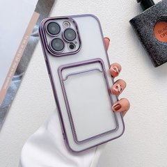 Чохол для iPhone 14 Pro Pocket Glossy Case + скло на камеру Deep Purple