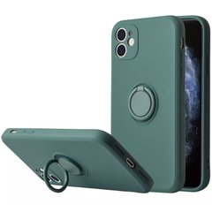 Чехол TPU Candy Ring Full Camera для Apple iPhone 12 (6.1"") Зеленый / Pine green
