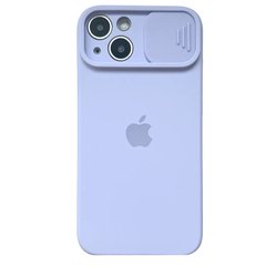 Чохол для iPhone 14 Silicone with Logo hide camera + шторка на камеру Light Purple