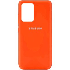 Чехол для Samsung Galaxy A72 4G / A72 5G Silicone Full Оранжевый / Neon Orange с закрытым низом и микрофиброй