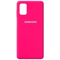 Чехол для Samsung Galaxy M51 Silicone Full Розовый / Barbie pink с закрытым низом и микрофиброй