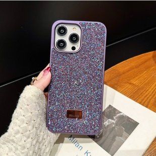 Чехол для iPhone 13 Pro Max Swarovski со стразами Deep Purple