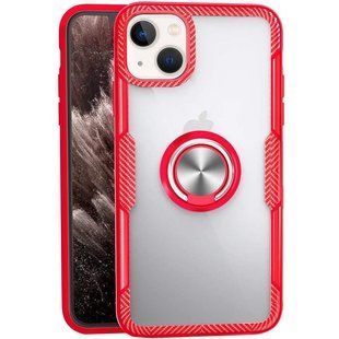 TPU+PC чохол Deen CrystalRing для Apple iPhone 13 (6.1"") Безбарвний / Червоний