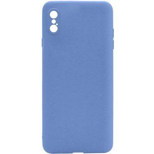 Силиконовый чехол Candy Full Camera для Apple iPhone X / XS (5.8"") Голубой / Mist blue