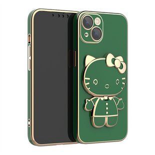 Чохол для iPhone 14 Plus Hello Kitty + дзеркало Green