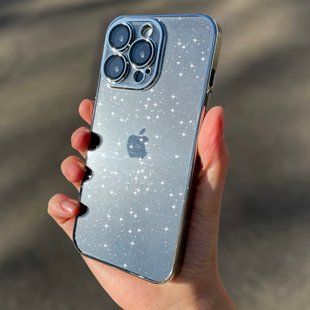 Чохол із блискітками для Iphone 14 Brilliant Acrylic Case + захист камери Silver