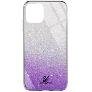 TPU+Glass чехол Swarovski для Apple iPhone 12 Pro / 12 (6.1") (Филетовый)