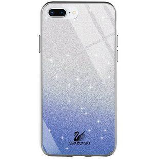 TPU + Glass чохол Swarovski для Apple iPhone 7 plus / 8 plus (5.5 ") (Синій)