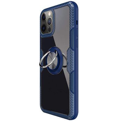 TPU + PC чохол Deen CrystalRing for Magnet (opp) для Apple iPhone 12 Pro / 12 (6.1 "") Безбарвний / Темно-синій