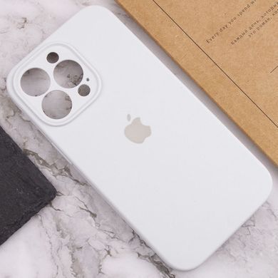 Чохол для Apple iPhone 13 Pro Max Silicone Full camera закритий низ + захист камери / Білий / White