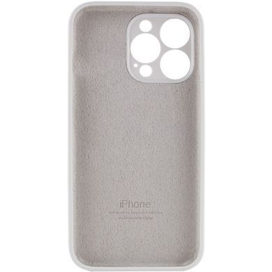 Чохол для Apple iPhone 13 Pro Max Silicone Full camera закритий низ + захист камери / Білий / White