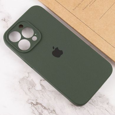 Чехол для Apple iPhone 13 Pro Silicone Full camera закрытый низ + защита камеры / Зеленый / Cyprus Green