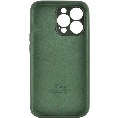 Чехол для Apple iPhone 13 Pro Silicone Full camera закрытый низ + защита камеры / Зеленый / Cyprus Green