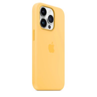Чехол Silicone case Original 1:1 (AAA) with Magsafe для Apple iPhone 14 Pro Max (6.7") (Желтый / Sunglow)