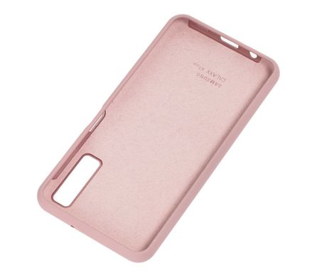 Чехол для Samsung Galaxy A7 2018 (A750) Silicone Full бледно розовый c закрытым низом и микрофиброю