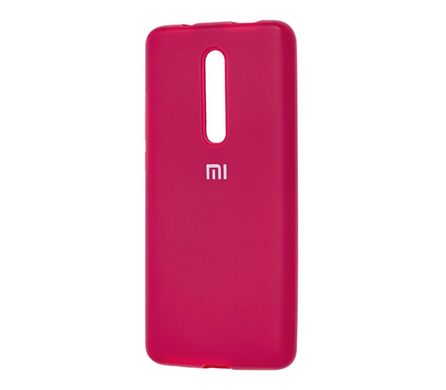 Чехол для Xiaomi Mi 9T / Redmi K20 Silicone Full розово-красный с закрытым низом и микрофиброй