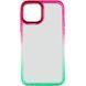 Чехол TPU+PC Fresh sip series для Apple iPhone 14 Pro Max (6.7") Салатовый / Розовый