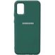 Чехол для Samsung A02s Silicone Full с закрытым низом и микрофиброй Зеленый / Pine green