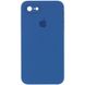 Чехол для iPhone 6/6s Silicone Full camera закрытый низ + защита камеры Синий / Navy blue квадратные борты