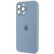 Чохол для Iphone 13 Pro Скляний матовий + скло на камеру TPU+Glass Sapphire matte case Sierra Blue