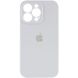 Чохол для Apple iPhone 13 Pro Max Silicone Full camera закритий низ + захист камери / Білий / White