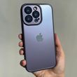 Чехол для iPhone 1Стеклянный матовый + стекло на камеру с микрофиброй TPU+Glass Sapphire Midnight Deep Purple