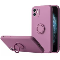 Чехол TPU Candy Ring Full Camera для Apple iPhone 12 (6.1"") Лиловый / Lilac Pride