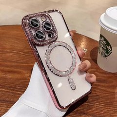 Чехол для iPhone 13 Pro Diamond Shining with MagSafe Pink