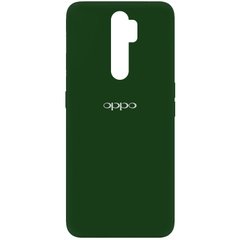 Чехол для Oppo A5 (2020) / Oppo A9 (2020) Silicone Full с закрытым низом и микрофиброй Зеленый / Dark green
