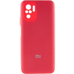 Чехол Silicone Cover Full Camera (AA) для Xiaomi Redmi Note 10 / Note 10s Красный / Rose Red