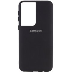 Чехол для Samsung Galaxy S21 Ultra Silicone Full с закрытым низом и микрофиброй Черный / Black