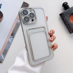 Чехол для iPhone 14 Pro Max Pocket Glossy Case + стекло на камеру Silver