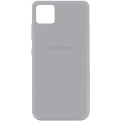 Чехол для Realme C11 Silicone Full с закрытым низом и микрофиброй Серый / Stone