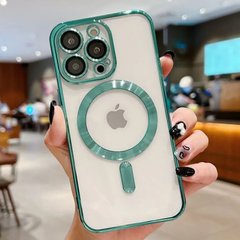 Чехол для iPhone 14 Shining Case with Magsafe + стекло на камеру Mint