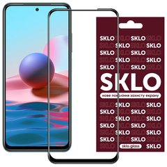 Захисне скло SKLO 3D (full glue) для Xiaomi Redmi 10C Чорний