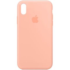 Чехол silicone case for iPhone X/XS с микрофиброй и закрытым низом Grapefruit