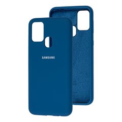 Чехол для Samsung Galaxy M31 (M315) Silicone Full синий с закрытым низом и микрофиброй