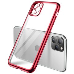Прозрачный силиконовый чехол с глянцевой окантовкой Full Camera для Apple iPhone 11 Pro (5.8") (Красный)