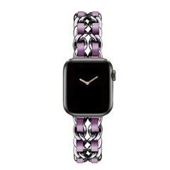 Ремешок для Apple Watch 38/40/41mm Chanel Leather Silver/Purple
