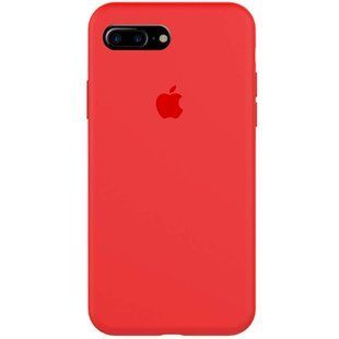 Чехол для Apple iPhone 7 plus / 8 plus Silicone Case Full с микрофиброй и закрытым низом (5.5"") Красный / Red