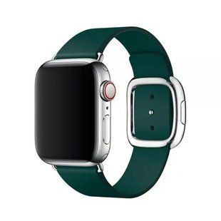 Ремешок для Apple Watch 42/44/45 mm Modern Buckle Leather Forest Green/Silver