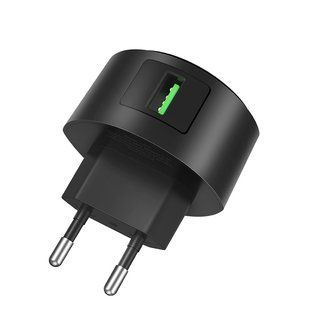 Адаптер сетевой Hoco Shell single port C68A |1USB, QC3.0, 3A| black
