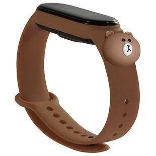 Силіконовий ремінець Cartoon Face для Xiaomi Mi Band 5 (Коричневий / Teddy Bear)