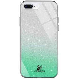 TPU + Glass чохол Swarovski для Apple iPhone 7 plus / 8 plus (5.5 ") (Бірюзовий)