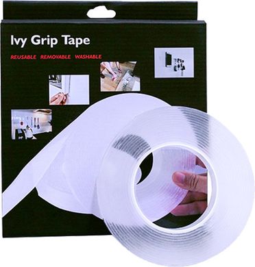 Багаторазова кріпильна стрічка гелієва на будь-які поверхні Ivy Grip Tape 1м