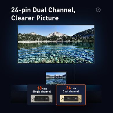 Кабель BASEUS Enjoyment Series DVI Male To DVI Male bidirectional Adapter Cable |1M| Grey, Grey