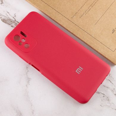 Чехол Silicone Cover Full Camera (AA) для Xiaomi Redmi Note 10 / Note 10s Красный / Rose Red