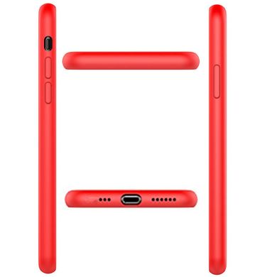 Чехол для Apple iPhone 7 plus / 8 plus Silicone Case Full с микрофиброй и закрытым низом (5.5"") Красный / Red